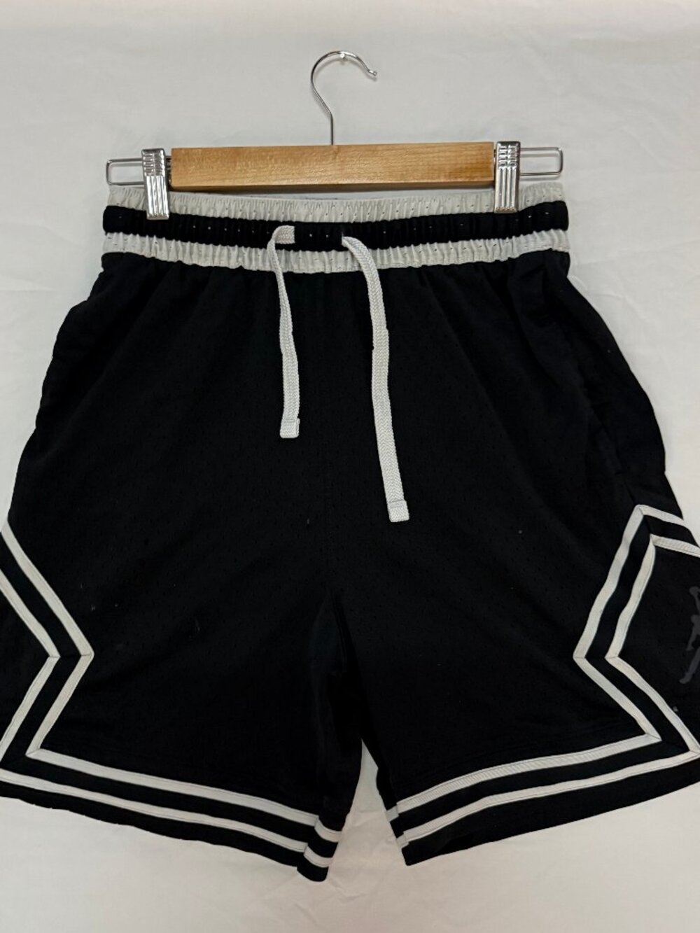 Jordan Dri-FIT Diamond Basketball Shorts Black White Mesh Men's Size M